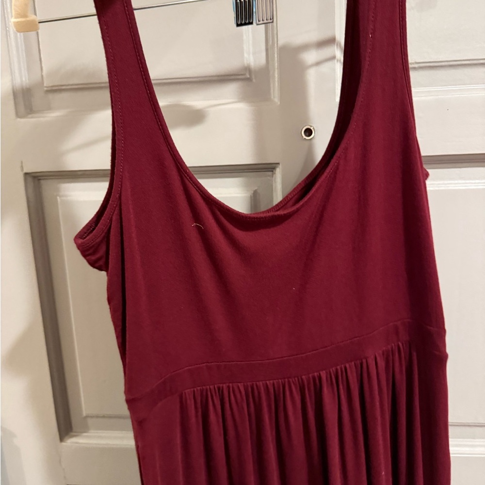 Daily Ritual Red Ruched Maxi Sundress - Picture 5 of 6